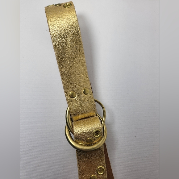 Genuine Leather Gold Belt - Picture 5 of 8